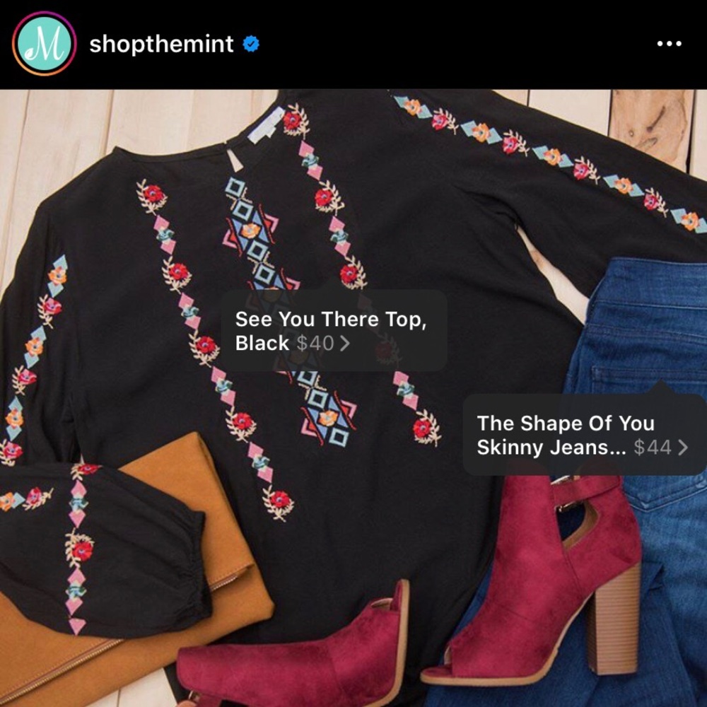 Black embroidery top